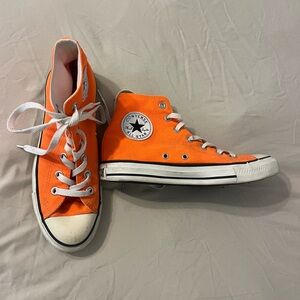 Orange high top converse